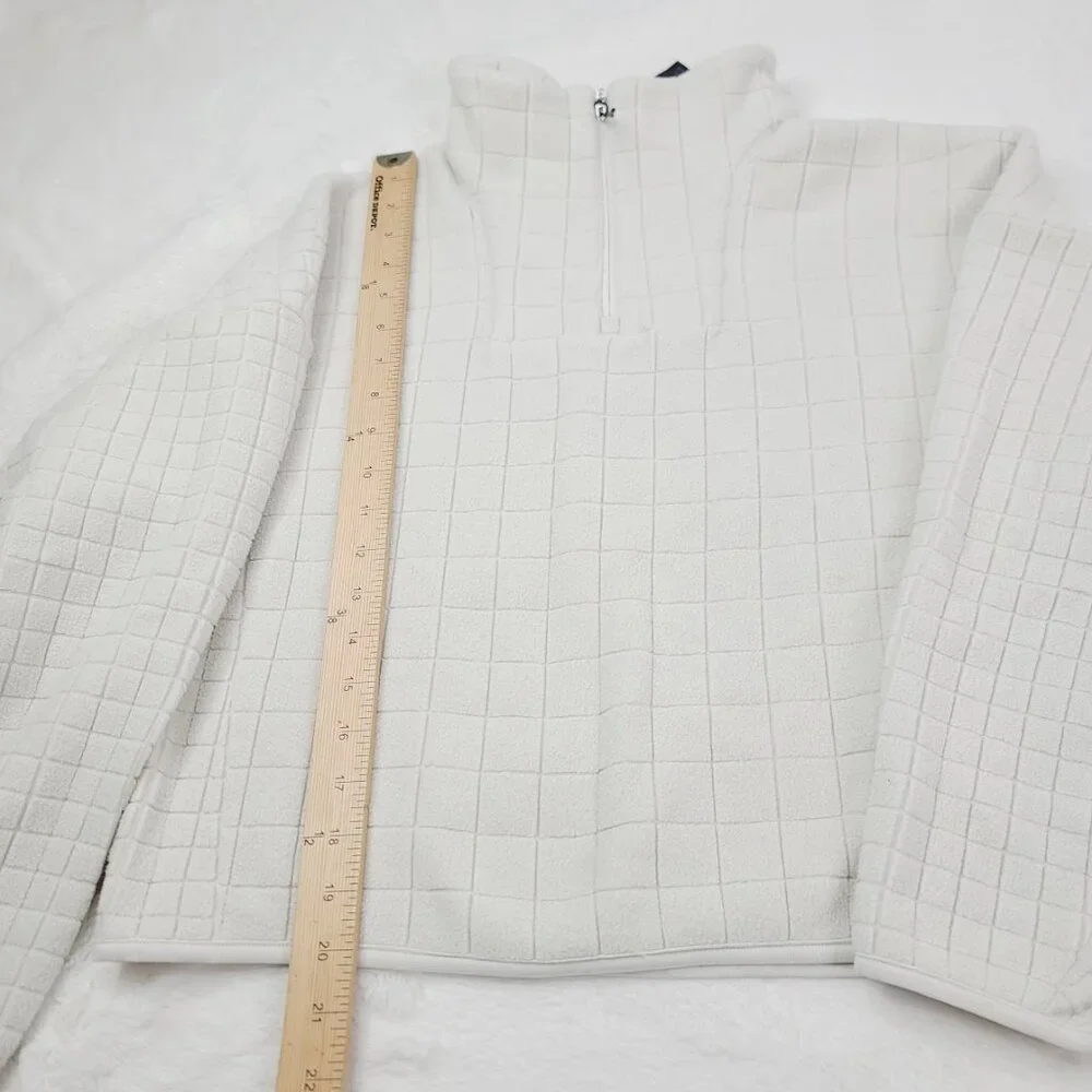 Lululemon Women's White Lab Textured-Grid Fleece Half Zip Pullover Sweater Sz XS
